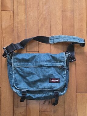 Eastpak Men's Denim Blue Messenger Bag - Casual Crossbody